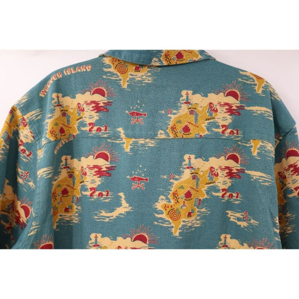Nudie Jeans co Shirt Mens XL Aron Islands Short Sleeve Camp Button Up Cotton - Picture 10 of 13